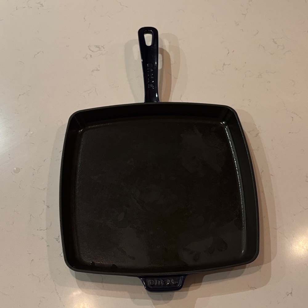 Staub Blue Cast Iron Griddle 12”